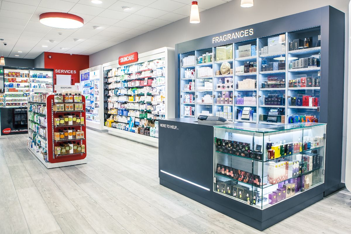 Vitrine produits cosmétiques