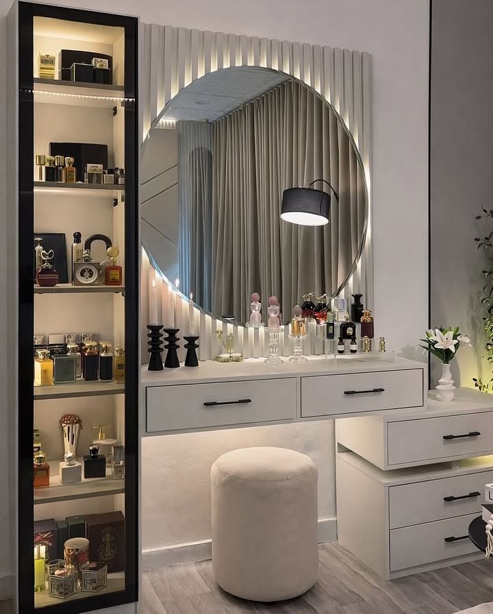Meuble maquillage avec miroir