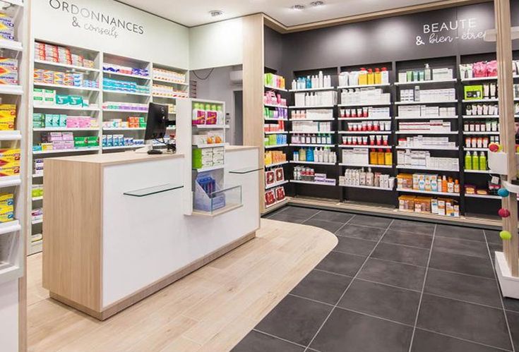Meuble arrière-comptoir pharmacie